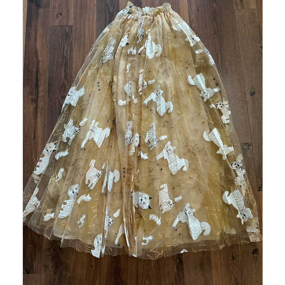 Anthropologie Geisha Designs Applique Maxi Skirt Sz XXS - Picture 2 of 9
